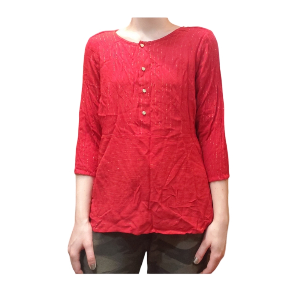 Liz Claiborne size Extra Large red and gold top